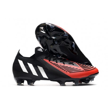 adidas Predator Edge.1 L FG Fotbollsskor Svart Vit Röd