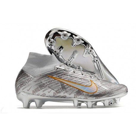 Nike Zoom Mercurial Superfly IX Elite AG Silver