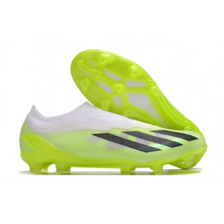 adidas X Crazyfast.1 Laceless FG Crazyrush - Vit Svart Lucid Lemon