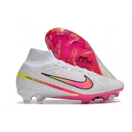 Nike Zoom Mercurial Superfly 9 Elite FG Vit Rosa