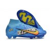 Nike Zoom Mercurial Superfly 9 Elite FG Mbappé Personal Edition - Blå Vit