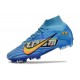 Nike Zoom Mercurial Superfly 9 Elite FG Mbappé Personal Edition - Blå Vit