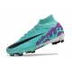 Nike Zoom Mercurial Superfly 9 Elite FG Peak Ready - Turkos Fuchsia Dream Svart Vit