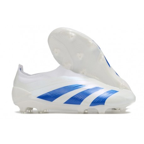 adidas Fotbollsskor Predator Elite Laceless FG Vit Blå