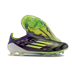 Adidas F50 Elite Snörlös FG Fotboll Skor Lila Gul