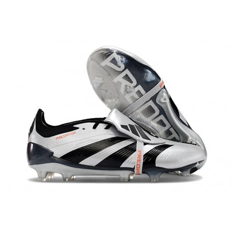 adidas Predator Fold-over Tongue Elite FG Silver Svart