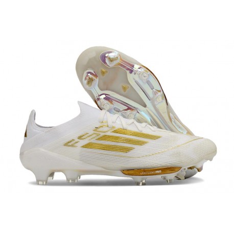 Fotbollsskor för Män Adidas F50+ FG Vit Guld