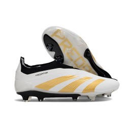 adidas Fotbollsskor Predator Elite Laceless FG Vit Guld