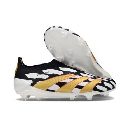 adidas Fotbollsskor Predator Elite Laceless FG Svart Vit Guld
