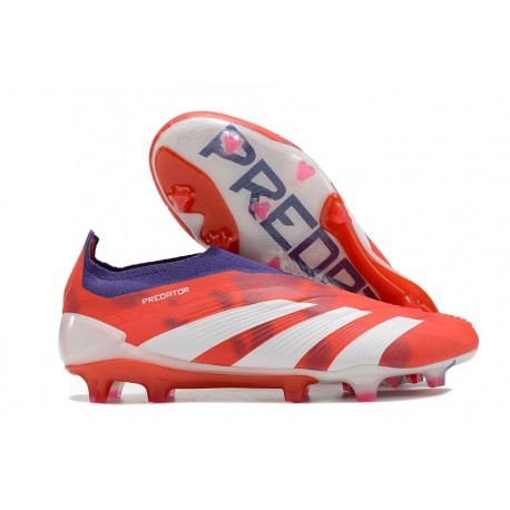adidas Fotbollsskor Predator Elite Laceless FG Röd Vit