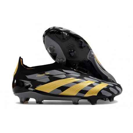 adidas Fotbollsskor Predator Elite Snörlösa FG Svart Guld