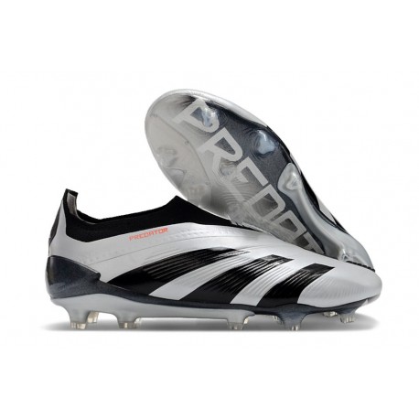 adidas Fotbollsskor Predator Elite Snörlösa FG Silver Svart