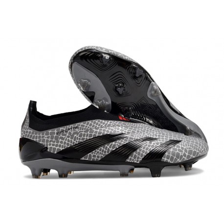 adidas Fotbollsskor Predator Elite Snörlösa FG Grå Svart 