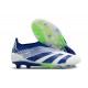 adidas Fotbollsskor Predator Elite Snörlösa FG Vit Blå Grön