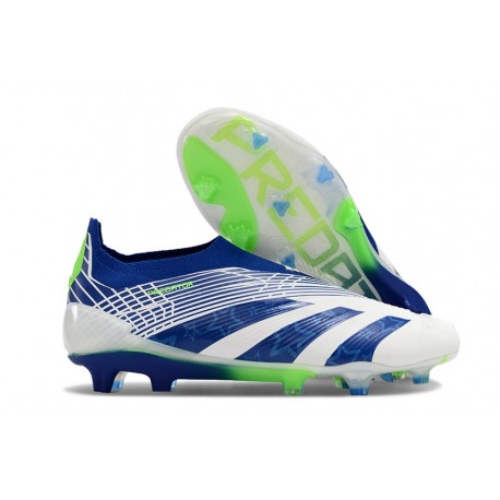 adidas Fotbollsskor Predator Elite Snörlösa FG Vit Blå Grön