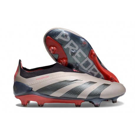 adidas Fotbollsskor Predator Elite Snörlösa FG Vivid Horizon - Silver Röd Svart
