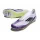 Adidas F50 Elite Snörlös FG Fotboll Skor X Messi Vit Svart Lila