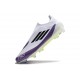 Adidas F50 Elite Snörlös FG Fotboll Skor X Messi Vit Svart Lila