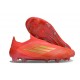Adidas F50 Elite Snörlös FG Fotboll Skor Röd Guld