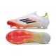 Adidas F50 Elite Snörlös FG Fotboll Skor Vit Röd Svart
