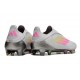 Adidas F50 Elite Snörlös FG Fotboll Skor Grå Rosa
