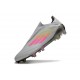 Adidas F50 Elite Snörlös FG Fotboll Skor Grå Rosa