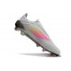 Adidas F50 Elite Snörlös FG Fotboll Skor Grå Rosa
