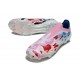 Adidas F50 Elite Snörlös FG Fotboll Skor Vit Rosa Blå