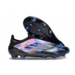 Adidas F50 Elite Snörlös FG Fotboll Skor Svart Rosa Blå