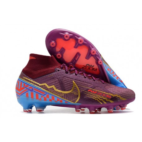 Nike Zoom Mercurial Superfly IX Elite AG Mbappé Personal Röd Guld