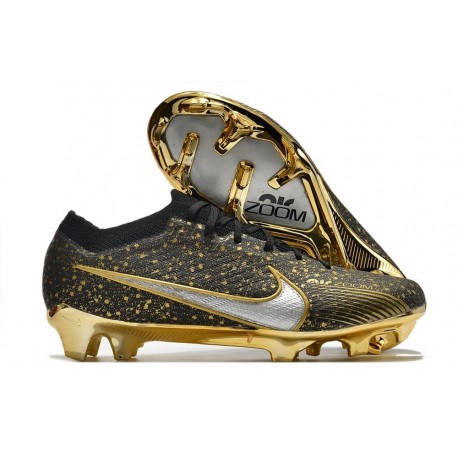 Nike Zoom Mercurial Vapor 15 Elite FG Svart Guld Silver