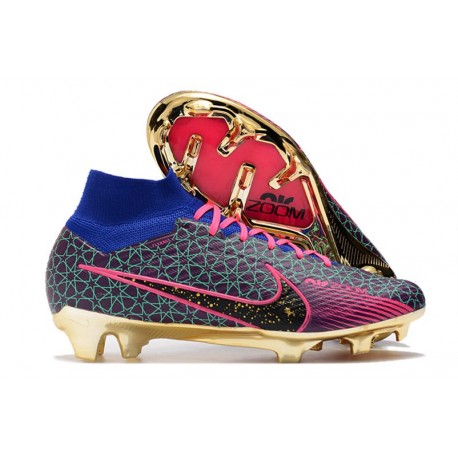 Nike Zoom Mercurial Superfly 9 Elite FG Blå Rosa Svart
