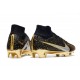 Nike Air Zoom Mercurial Superfly IX Elite FG Svart Guld Silver